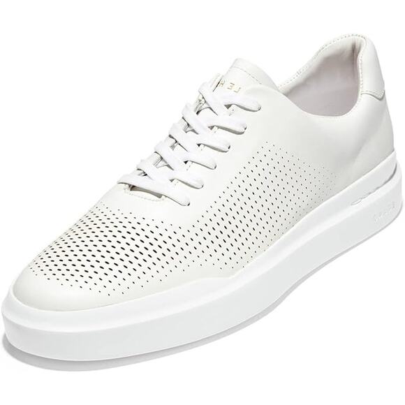 Cole Haan Men's 7M White GrandPro Rally Laser Cut Sneaker Shoes Lace Up B4-2 - Picture 1 of 8